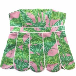 Lilly Pulitzer butterfly zebra green pink top 2